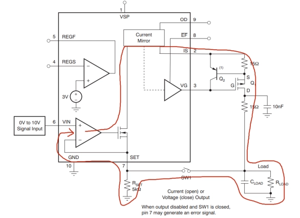 Feedback loop for voltage signal output circuit | Voltage signal feekback path