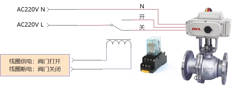 使用继电器控制DCL开关型执行器(AC220V)